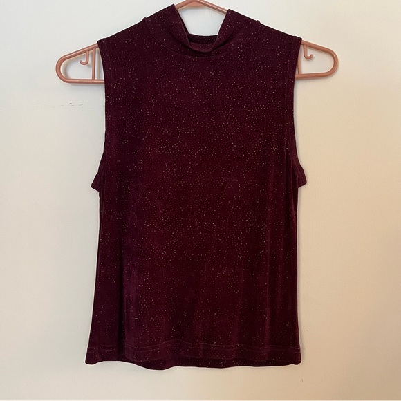 Sparkly purple turtleneck tank top - small - Picture 1 of 4